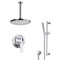 Chrome Shower Set With Rain Ceiling Shower Head and Hand Shower